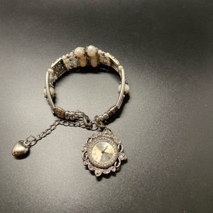 Strada Silver Bracelet Watch and Heart Charm